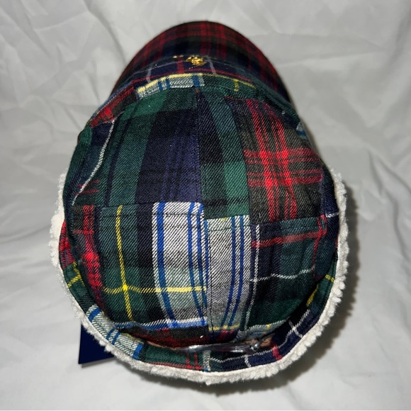 Polo Ralph Lauren Patchwork Plaid Ski Wool Shearling Hunting Trapper Cap Hat - Picture 6 of 8